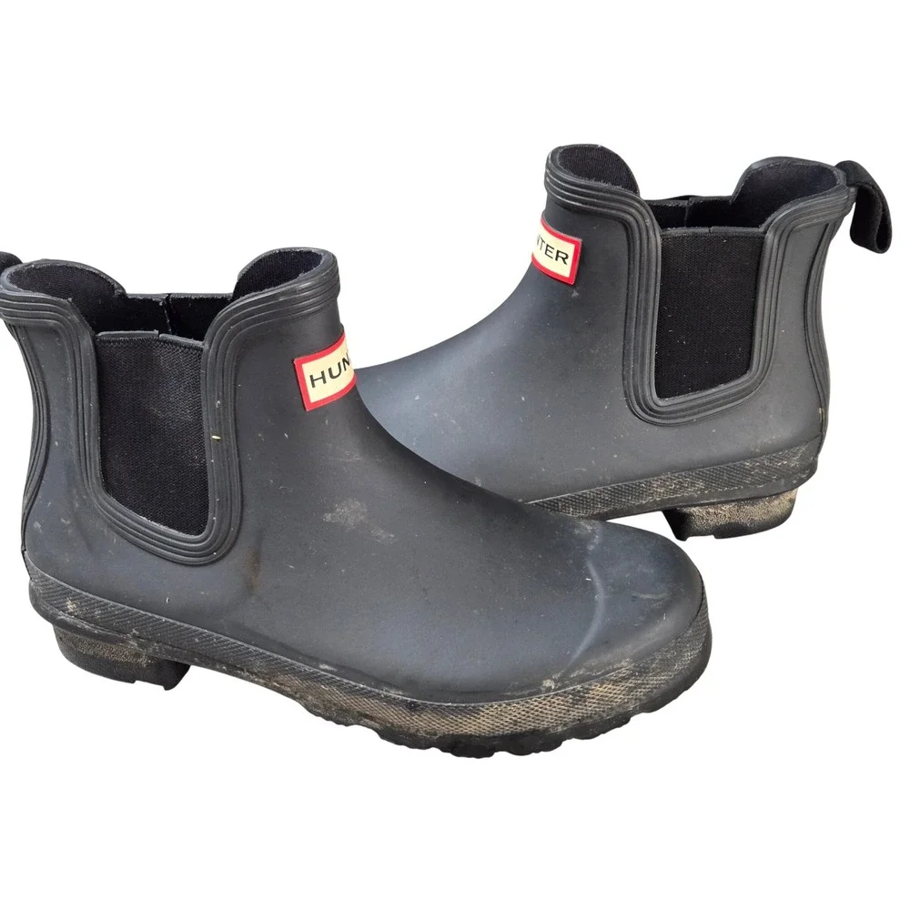 Women's Hunter Size 6 Black Original Chelsea Waterproof Rain Boots Outdoor
